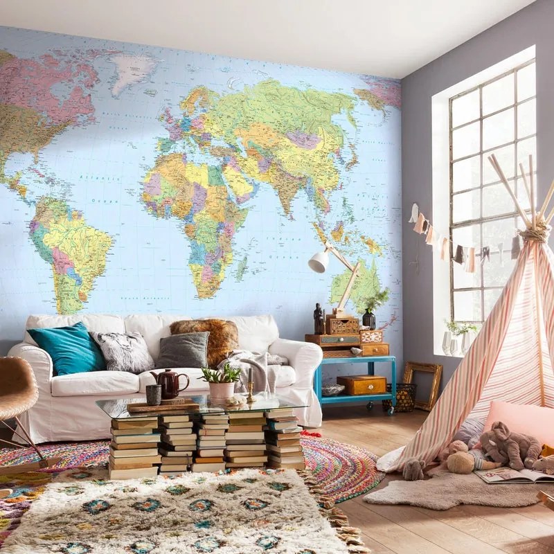 Fotomurale KOMAR World Map, multicolor 368X248 cm