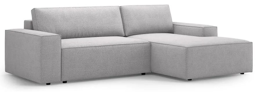 Divano letto angolare grigio chiaro in tessuto bouclé (angolo destro) Jodie - Micadoni Home