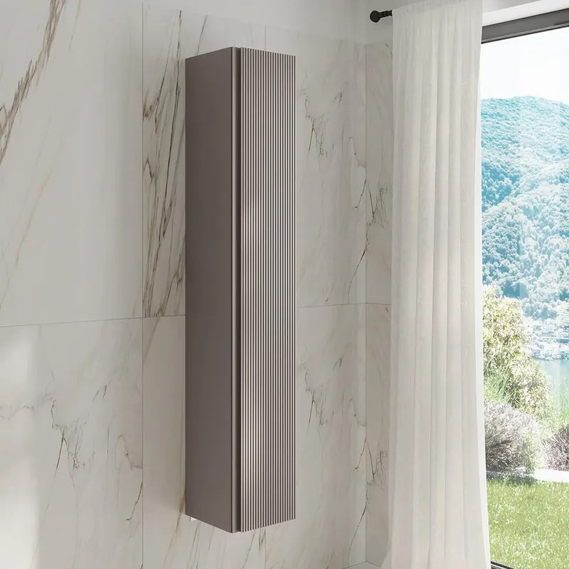 Colonna per mobile bagno Step rigato 1 anta L30H180P32 taupe