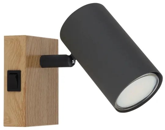 Globo 57911-1G - Faretto da parete ROBBY 1xGU10/25W/230V grigio/marrone