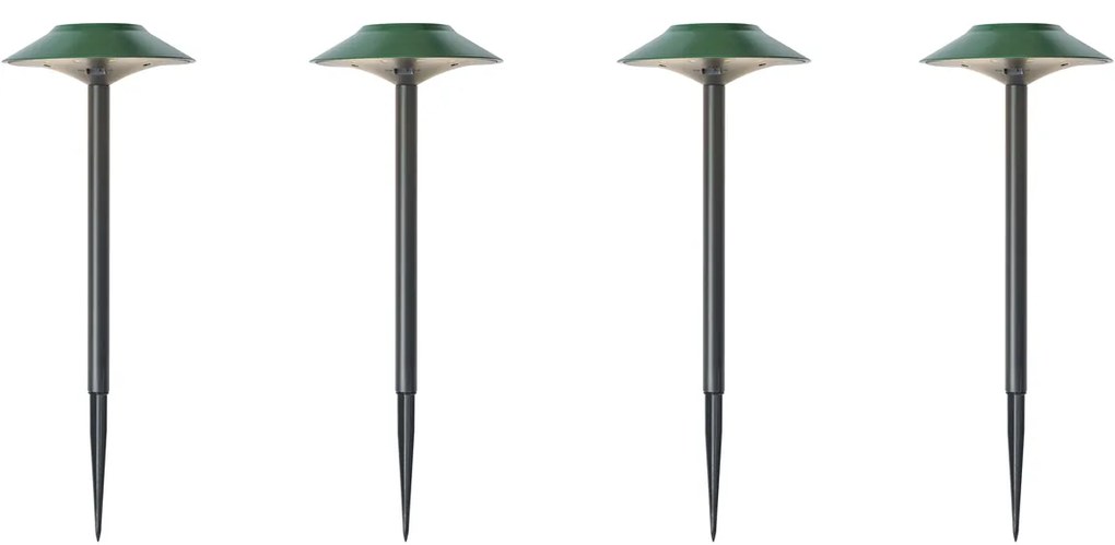 Set di 4 Fari a Picchetto Verdi con LED Solari IP44 - Mushroom