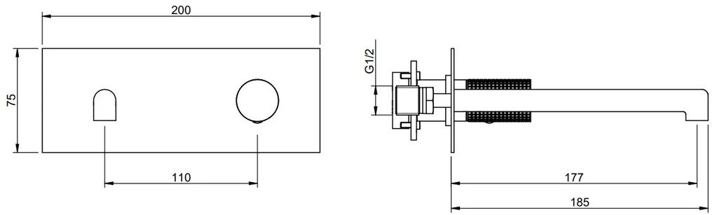 Treemme T30 RWIT5BA5CC01 miscelatore monocomando lavabo incasso 177mm senza parte incasso cromo