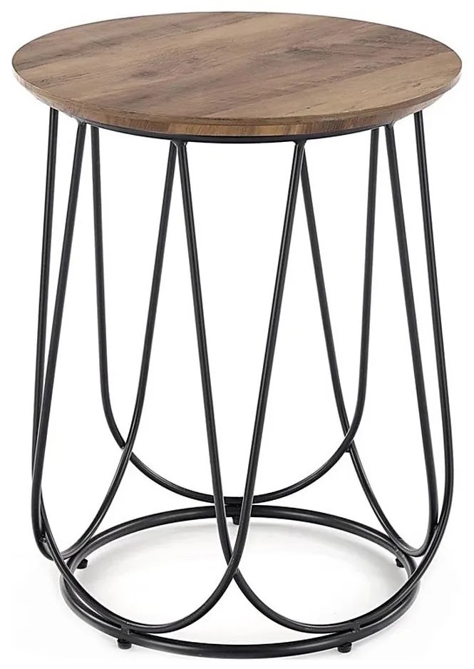 Tavolino NUBIRA 51x40 cm nero/noce