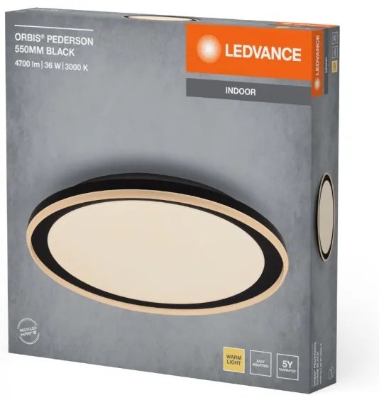 Ledvance - Plafoniera LED ORBIS PEDERSON LED/36W/230V diametro 55 cm nero
