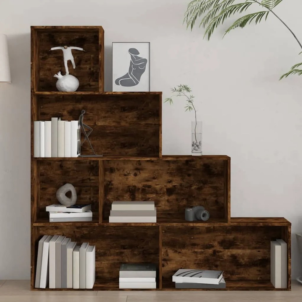 Libreria rovere fumo 155x24x160 cm