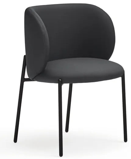 Set di sedie da pranzo nera in imbottito 2 pz Mogi – Teulat