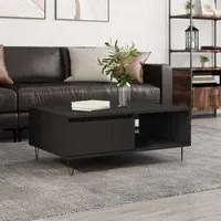 Tavolino da Salotto Nero 90x60x35 cm in Legno Multistrato 827061