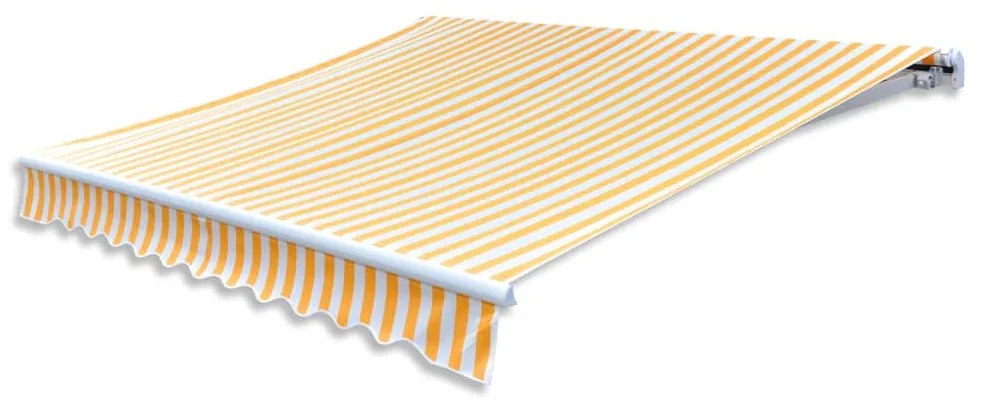 Tendone Parasole in Tela Giallo Girasole e Bianco 3x2,5 m