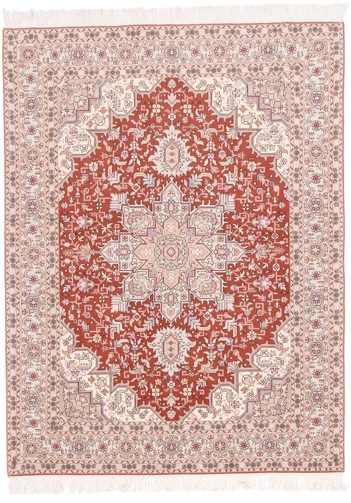 Tabriz Tappeto persiano 150x200 Rosa (Iran) Annodato A Mano