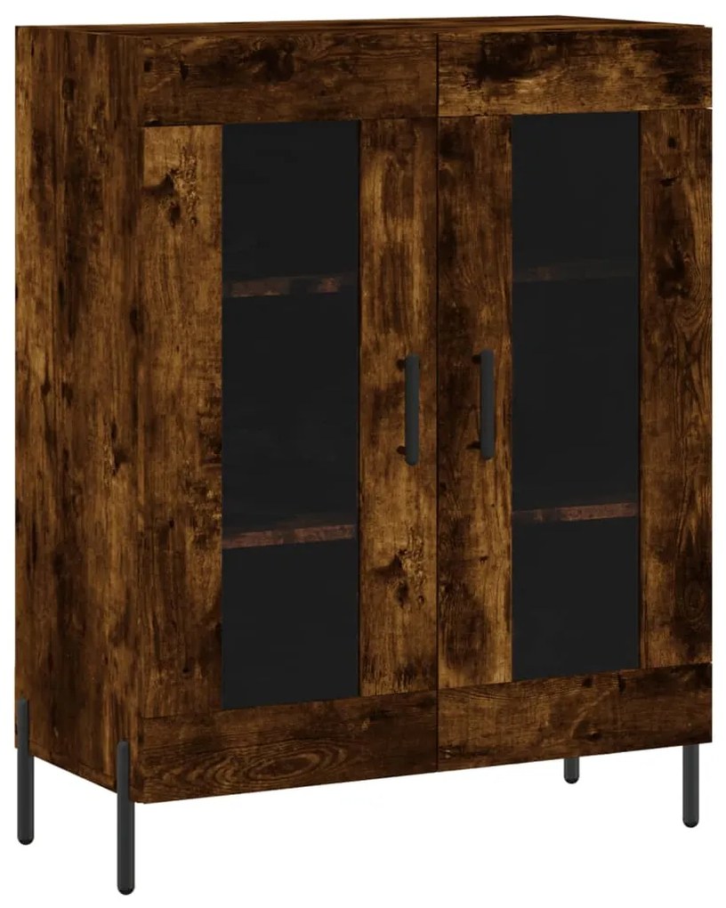 Credenza rovere fumo 69,5x34x90 cm in legno multistrato