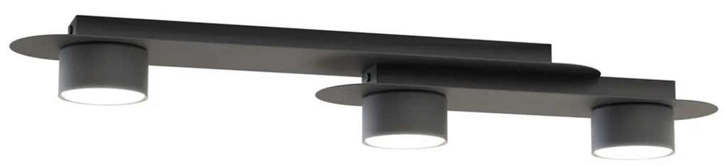 Lampada da soffitto in acciaio STILO 3 nera da interno 3xGX53