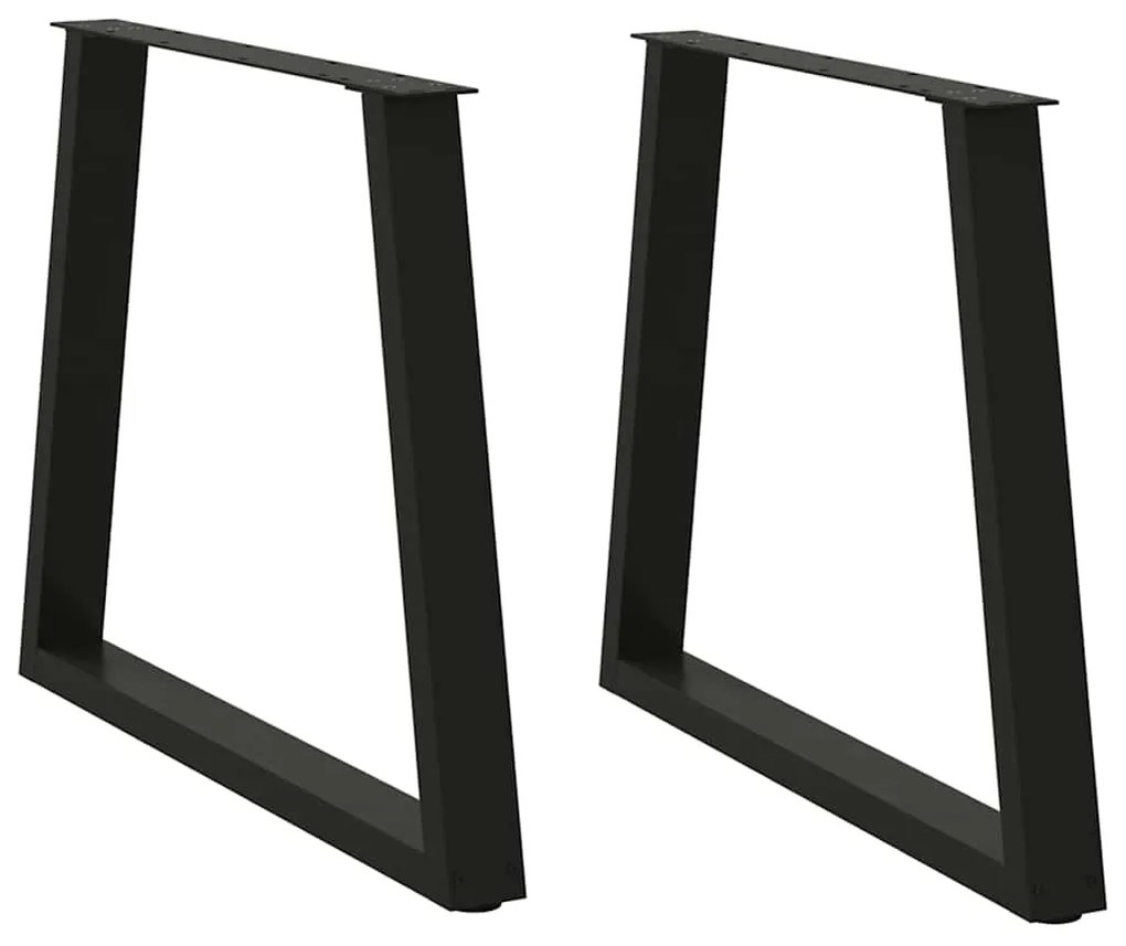 Gambe Per Tavolo Da Pranzo A V 2 Pz Nero 70x(72-73,3)cm Acciaio /