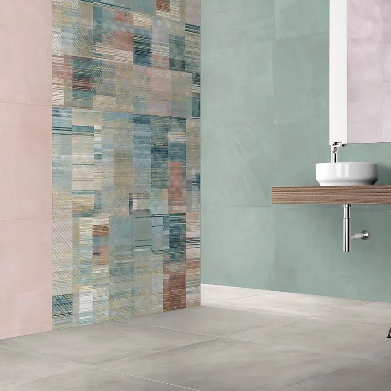 Piastrella da pavimento e rivestimento interno 60 x 120 cm Sp. 9.5 mm rettificato Tempere in gres porcellanato verde traffico intenso (pei 4/5) R10