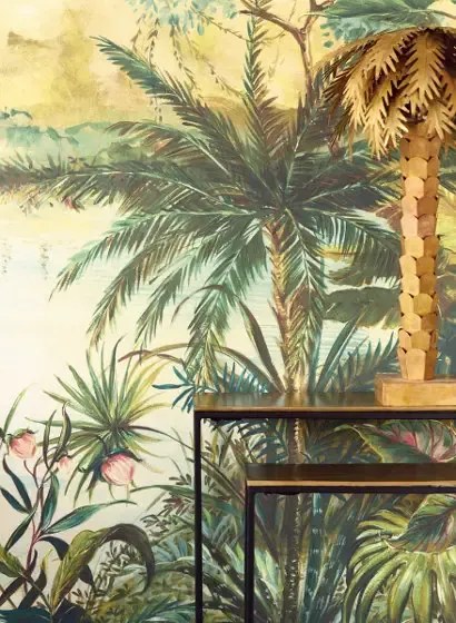 Eijffinger Carta da parati Tropical - Mehrfarbig Grün Klein