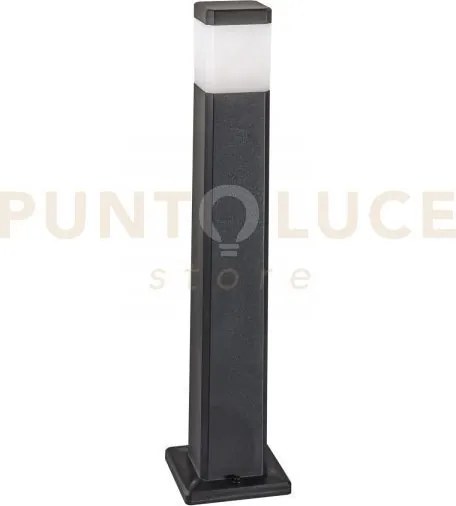 Paletto focus nero squadrato 1 luce attacco gu10 ip65 17,5x17,5x77,5cm