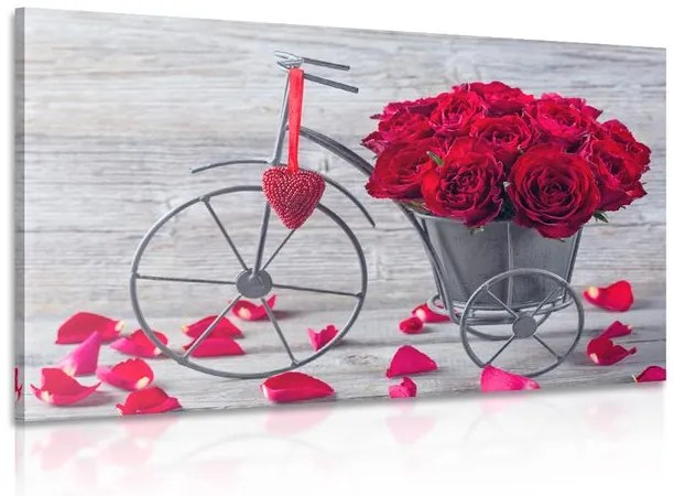 Stampa su tela – Bicicletta piena di rose