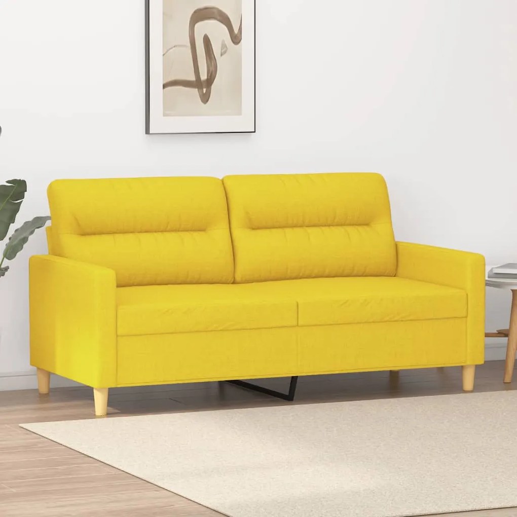 Divano A 2 Posti Giallo Chiaro 140 Cm İn Tessuto /