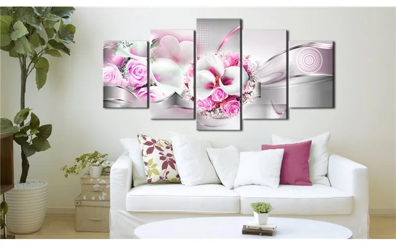 Quadro Pink Marriage  Colore Grigio, Dimensioni e Misure 100x50