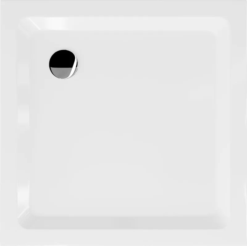 Mexen Flat piatto doccia quadrato slim 100 x 100 cm, bianco, sifone cromo - 40101010