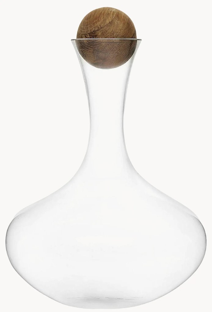 Decanter in vetro soffiato con tappo in legno di quercia Nature, 2 L