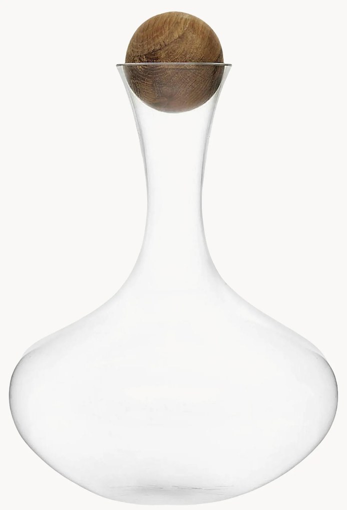 Decanter in vetro soffiato con tappo in legno Eden, 2 L