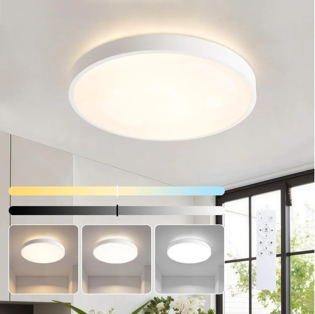 Brilagi - Apparecchio dimmerabile LED GLASS POOL DOUBLE LED/48W/230V 40 cm bianco + telecomando