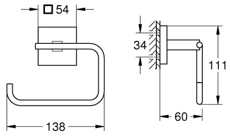 GROHE 409782430 - Porta rotolo per carta igienica START CUBE nero