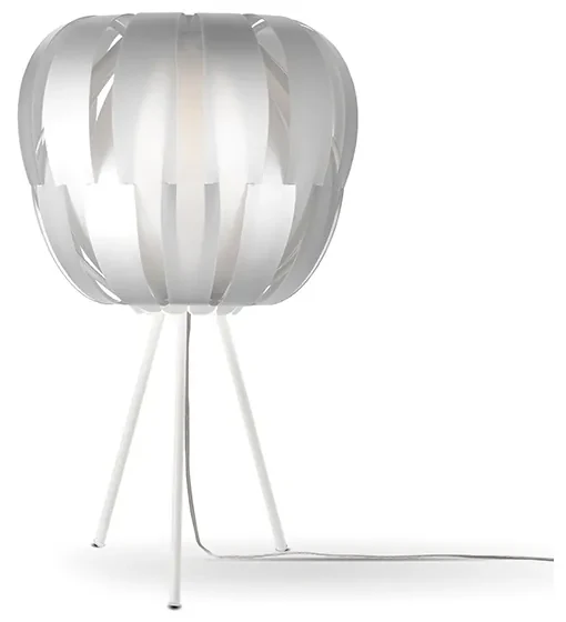 Lampada Da Tavolo Con Treppiede 1 Luce Queen In Polilux Silver Made In Italy