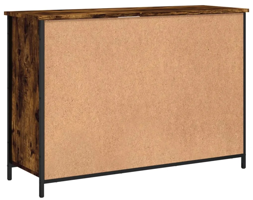 Credenza Rovere Fumo 100x35x70 cm in Legno Multistrato