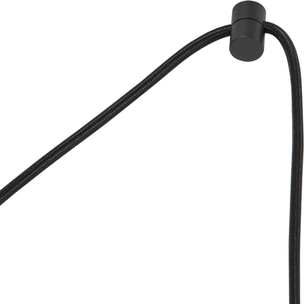 Lampada a sospensione Nera con spina e paralume marrone con interno bianco 31,5 cm - Cavalux