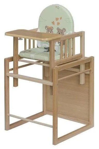 COSING - Seggiolina da pranzo per bambini 2 in 1 Viktoria faggio/verde