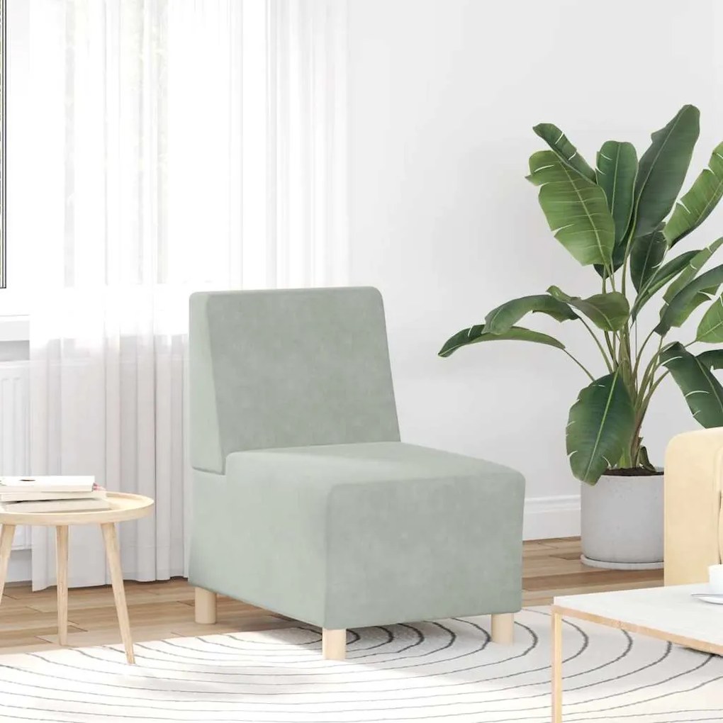 Divano Sedia Grigio Chiaro 55 Cm Velluto /