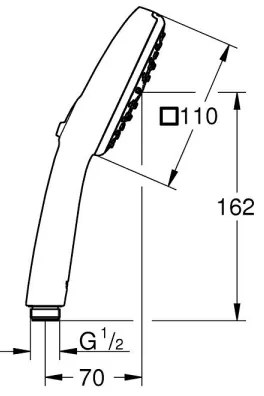 GROHE 26092001 - VITALIO COMFORT Doccia mano 110 × 110 mm, cromato lucido