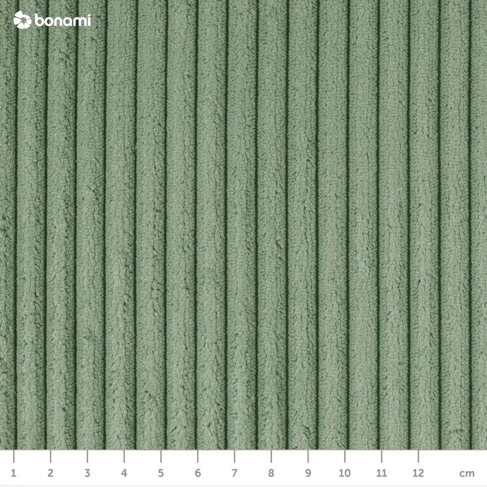 Divano angolare in verde chiaro allungabile (con penisola a destra/a forma di "U") con rivestimento in velluto a coste Tori – Bonami Selection