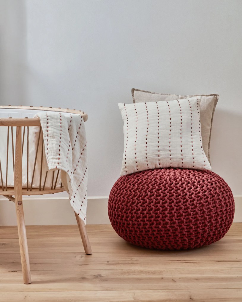 Kave Home - Pouf rotondo Kennis in terracotta Ø 60 cm