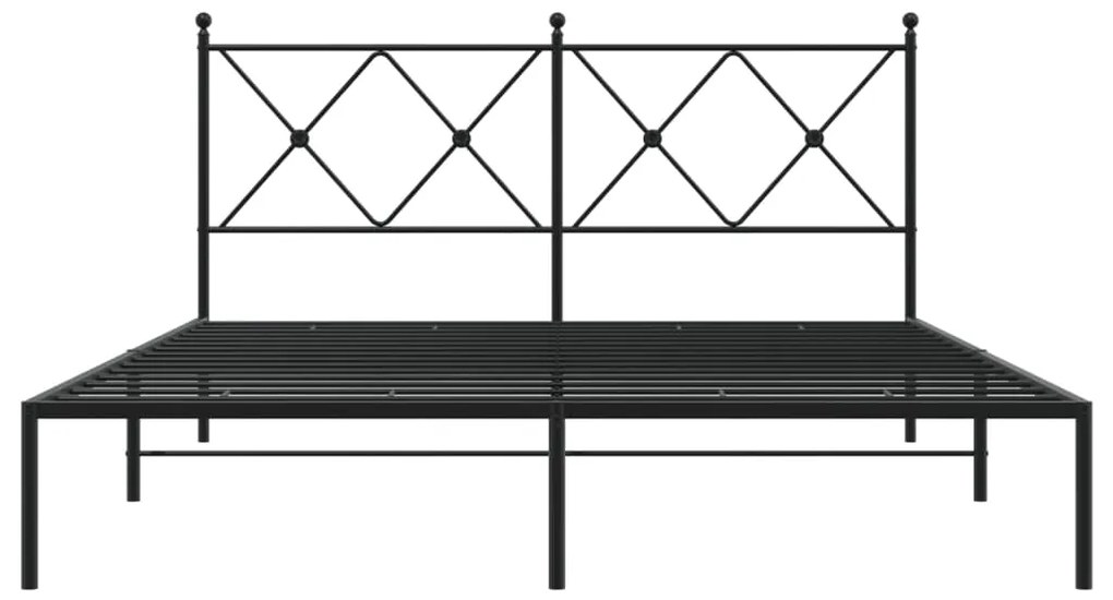 Giroletto con testiera in metallo nero 150x200 cm