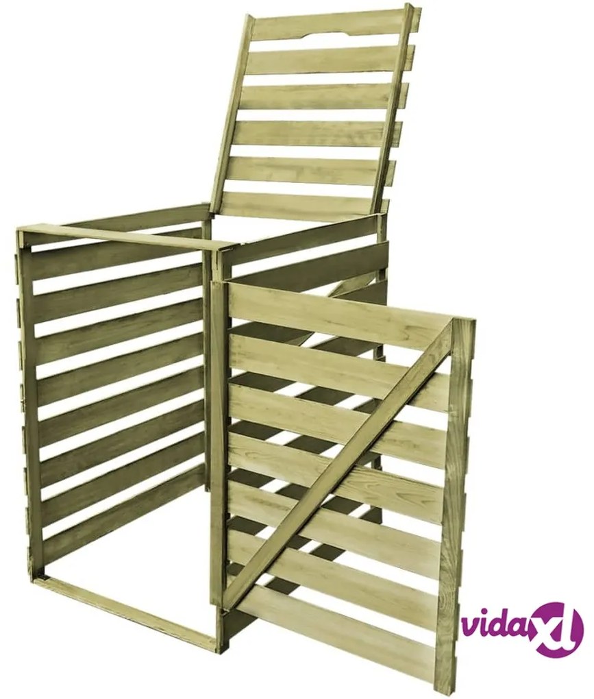 vidaXL Copribidone per Spazzatura Singolo 240 L in Legno Impregnato