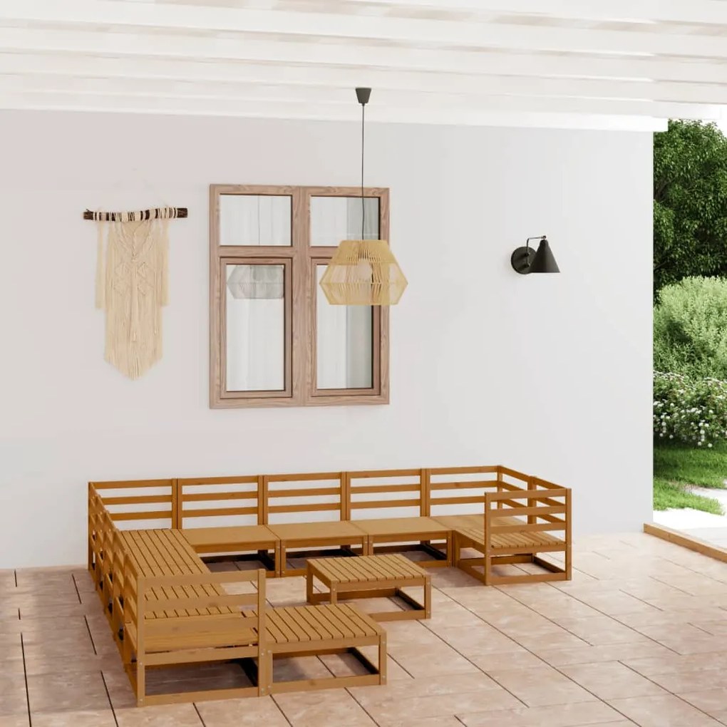 Set Divani da Giardino 12 pz in Legno Massello di Pino