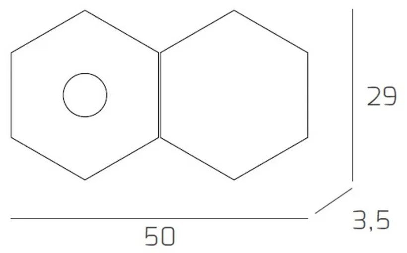 Plafoniera Moderna 2 Moduli Hexagon Metallo Marrone 1 Luce Led 12W