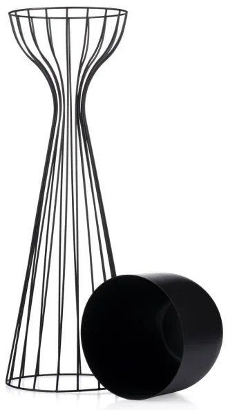 Vaso da fiori in metallo LOFT 68x20 cm nero