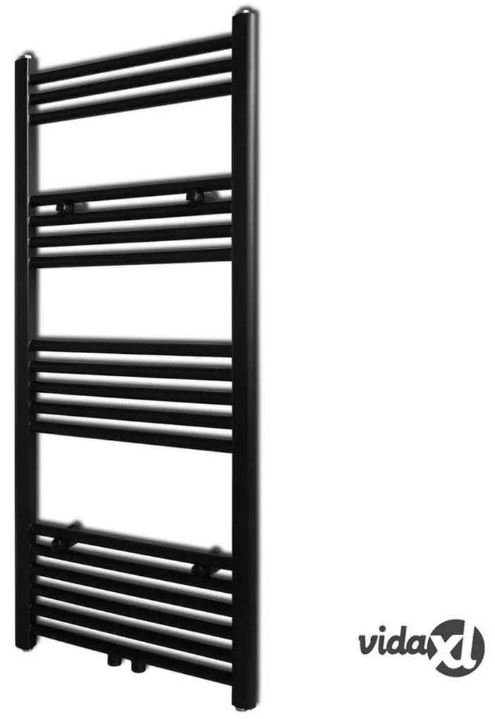 vidaXL Radiatore Centrale Portasciugamano Dritto Nero 500 x 1160 mm