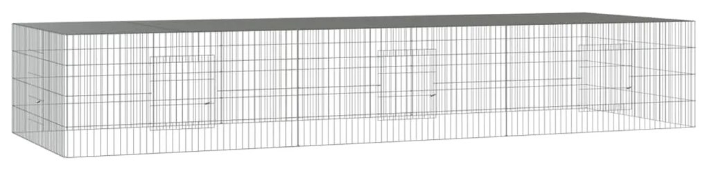 Conigliera con 3 pannelli 325x109x54 cm ferro zincato