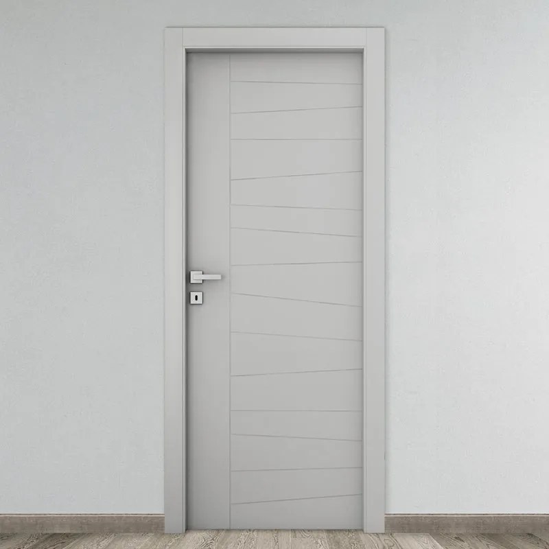 Porta tamburata battente Madera grigio L 80 x H 210 cm reversibile