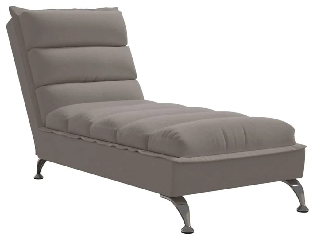 Chaise Longue Con Cuscini Tortora İn Tessuto /