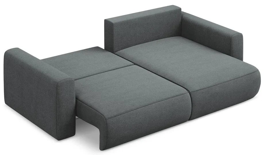 Divano angolare grigio scuro allungabile/con contenitore (con penisola a destra/con chaise lounge) Kapua – Makamii