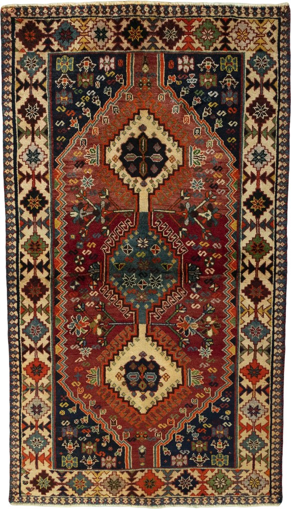 Shiraz Tappeto persiano 120 x 210 Rosso (Iran) Annodato A Mano