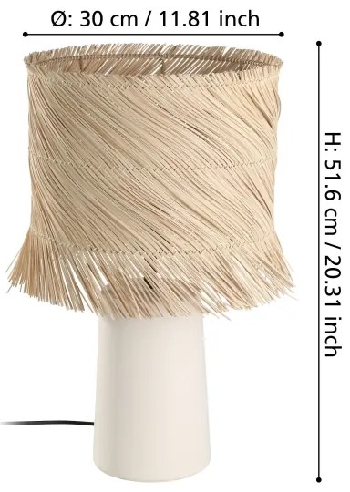 Eglo 390239 - Lampada da tavolo PAISANO 1xE27/40W/230V rattan