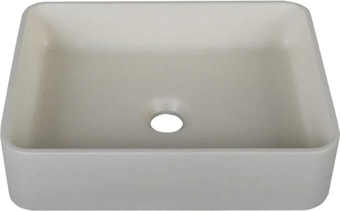 Lavabo da appoggio Sandstone rettangolare in cemento L 40.6 x H 10.1 x P 30.4 cm grigio piletta non inclusa