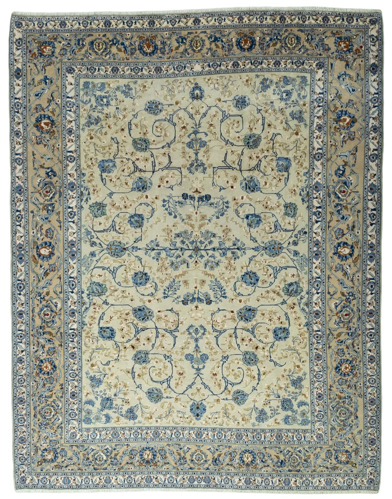 Kashan Tappeto persiano 380 x 300 Beige (Iran) Annodato A Mano