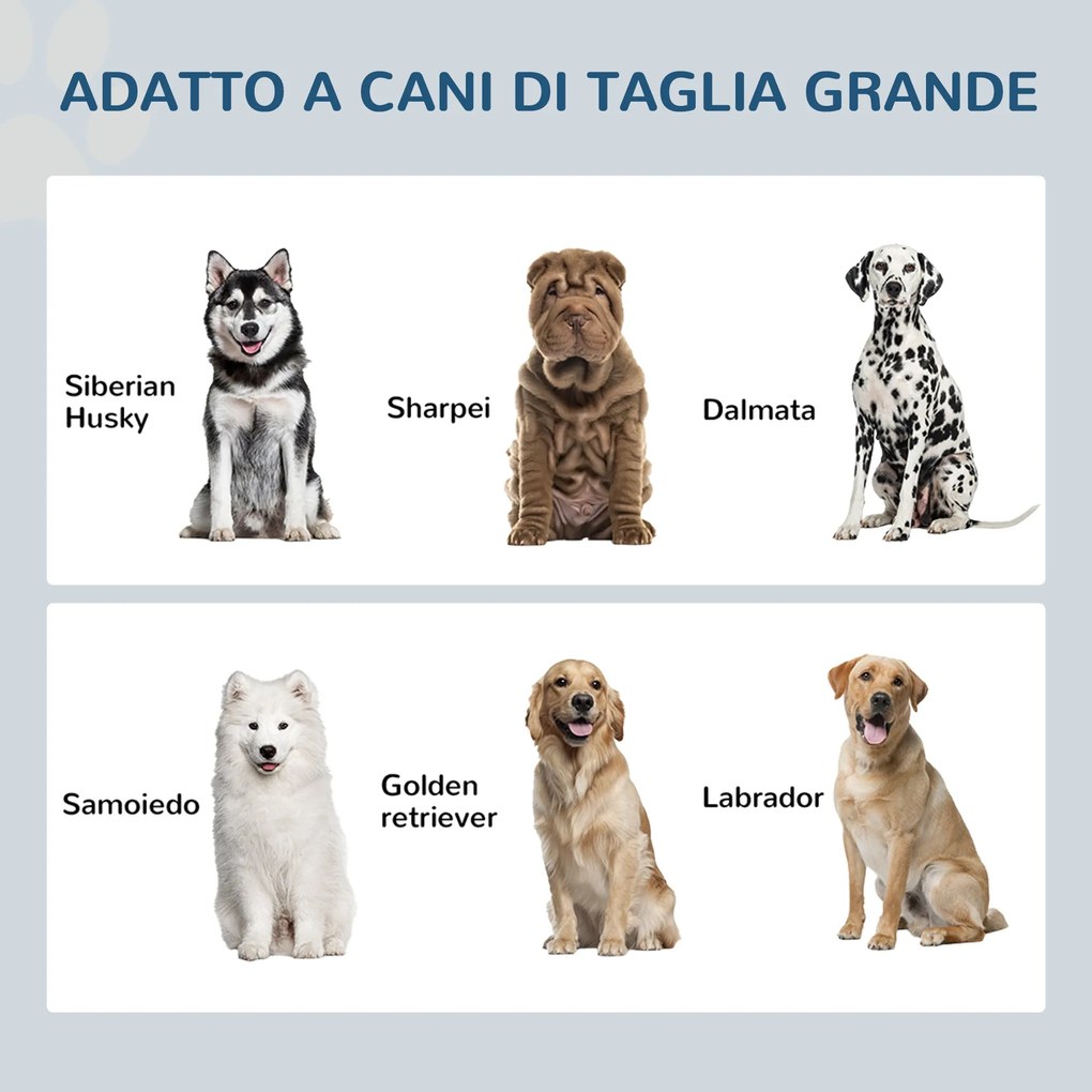 Ciotole per Cani Rialzate 60x30x36 cm con Cassetto in Acciaio Inox e Legno Bianco e Grigio...